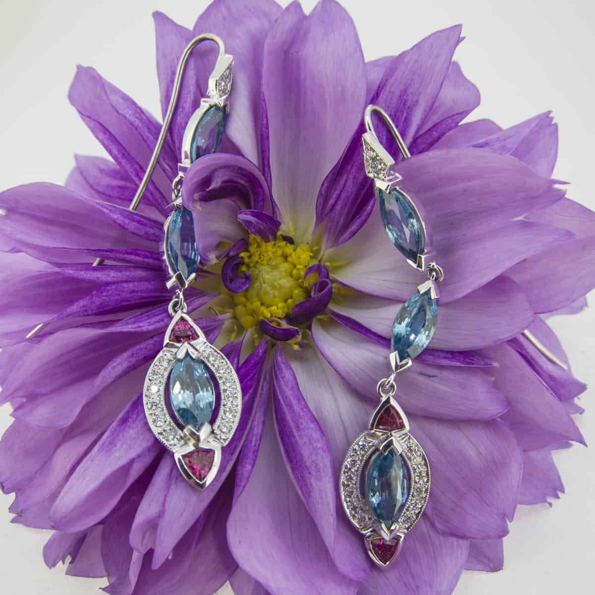 Diamond and gemstone earrings