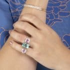 Tammy Aquamarine Double Finger Ring