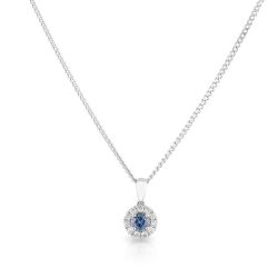 Blue Sapphire Diamond Pendant