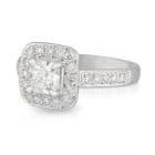 Square Radiant Halo Ring