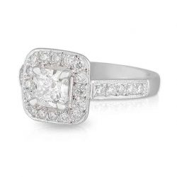 Square Radiant Halo Ring