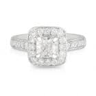 Square Radiant Halo Ring