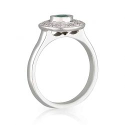 Round Emerald Round Bezel Ring