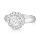 Round Diamond 4 Claw Halo Ring