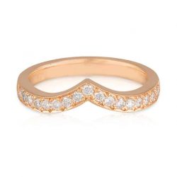 Chevron Diamond Wedding Band