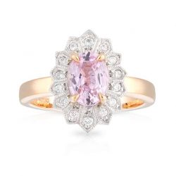 Pink Sapphire Halo Ring