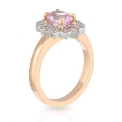 Pink Sapphire Halo Ring