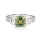 Parti Sapphire Asscher Ring