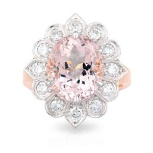 Oval Morganite Diamond Ring