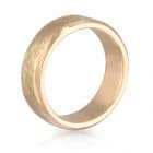 Gents Wedder Yellow Gold Hammer Ring