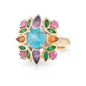 Fruit Salad Blue Zircon Ring