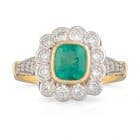 Emerald Cushion Ring