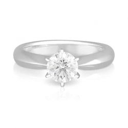 6 Claw Round Brilliant Solitaire Ring