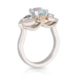 Aquamarine Blue Heart Ring