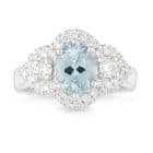 Aquamarine Diamond Ring