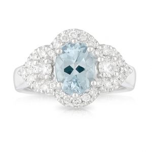 Aquamarine Diamond Ring