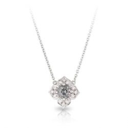 Grey Spinel Clover Diamond Pendant