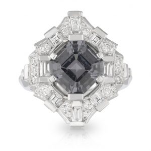 Grey Spinel Diamond Ring