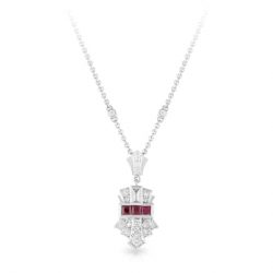 Ruby and Diamond Art Deco Necklace