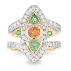 Tammy Orange Sapphire Tsavorite Garnet Ring