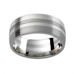 Gents White Gold Wedding Band