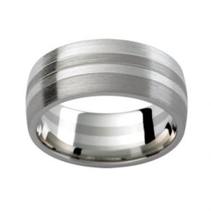 Gents White Gold Wedding Band