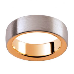 Gents Rose & White Gold Wedding Band