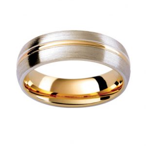Gents White & Yellow Gold Wedding Band