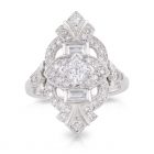 Princess Diamond with Art Deco Diamond Halo