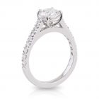 Diamond Round Brilliant 4 Claw Diamond Shoulder Engagement Ring