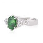 Oval Tsavorite Garnet Diamond Dress Ring