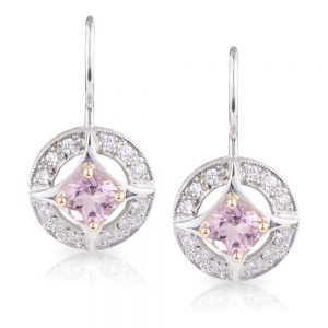 Morganite and Diamond Earrings