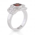 Red Spinel Diamond Engagement Ring