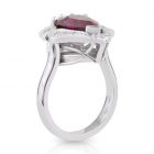 Pear Rubellite Diamond Ring
