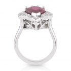 Pear Rubellite Diamond Ring