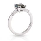 Emerald Parti Sapphire and Tapered Baguette Diamond Engagement Ring