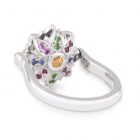 Spinning Engagement Ring with Coloured Gems and Diamonds