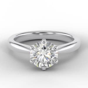 Round Brilliant Diamond 6 Claw Engagement Ring