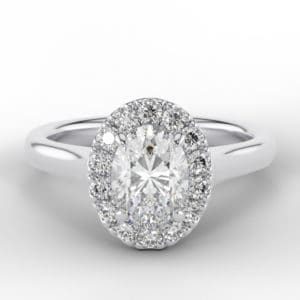 Oval Diamond Halo Engagement Ring