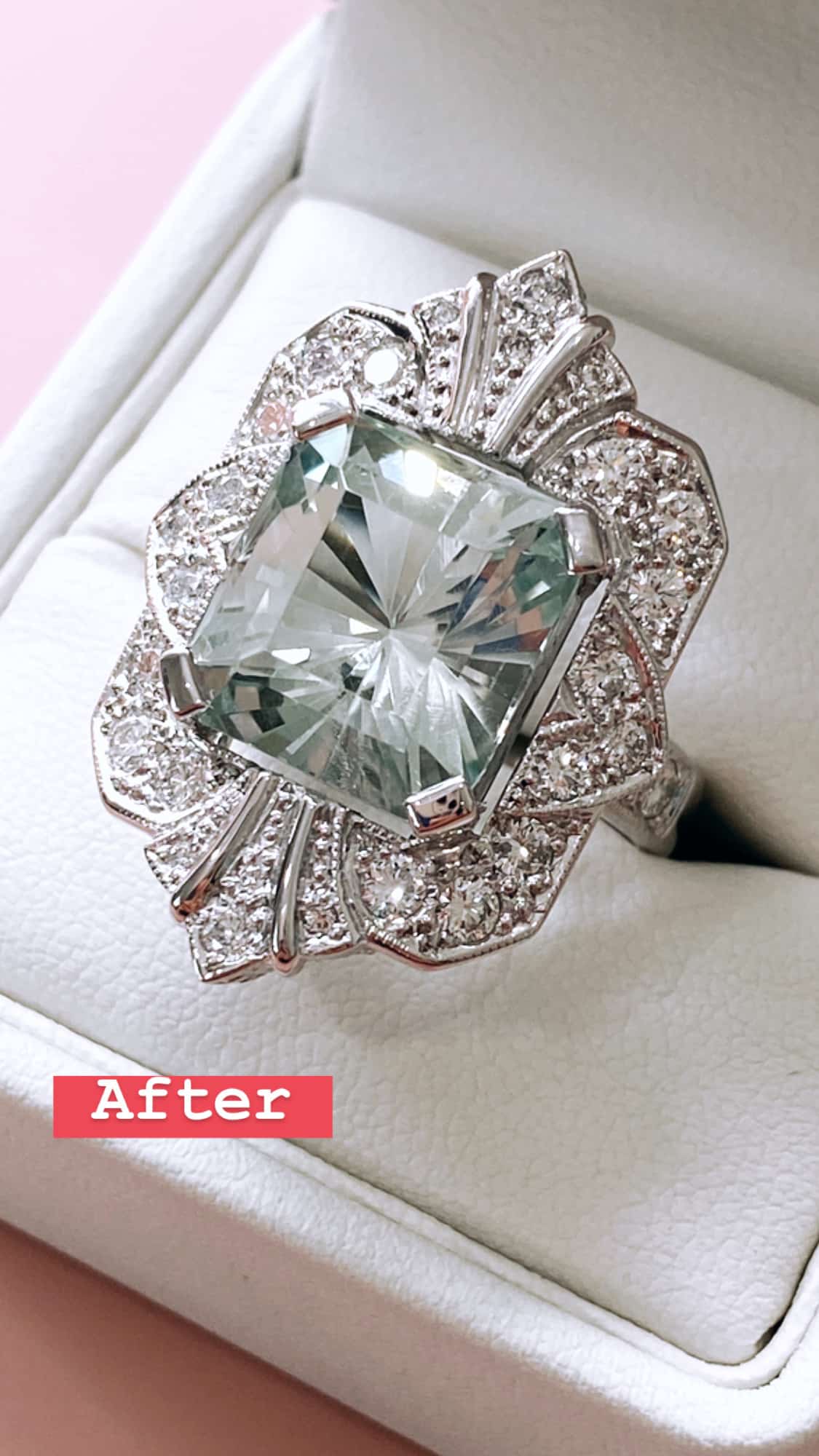 Aquamarine Engagement Ring Remodel, from ‘unwearable’ to ‘absolutely stunning!’