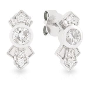 Art Deco Hazel Style Diamond Motif Studs