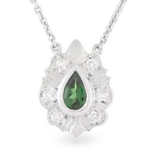 Hazel Style Tsavorite Garnet & Diamond Pendant