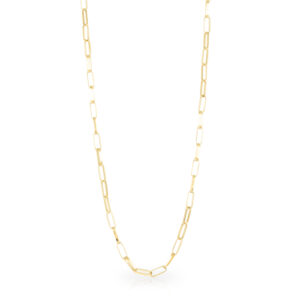 Yellow Gold 50cm Paperclip Style Chain