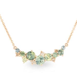 18ct Rose Gold  'Bubble' Australian Parti Sapphire and Cognac Diamond Pendant