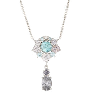 Bubble Elsa Pendant - 18ct White Gold Zircon Spinel and Diamond