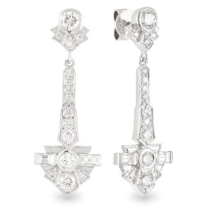 Empire Diamond Earrings - 18ct White Gold and Diamond