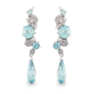 Bubble Elsa Transitional Earrings - 18ct White Gold Zircon Spinel and Diamond