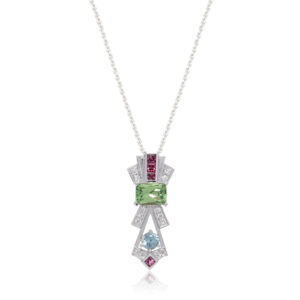 Valencia Pendant - 18ct White Gold Spinel, Tourmaline, Zircon and Diamonds