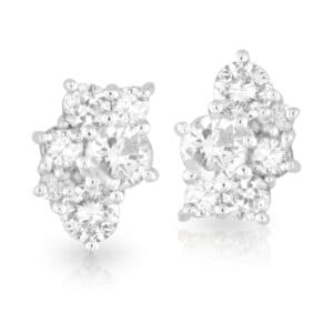 18ct White Gold Diamond Mini Bubble Earrings