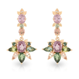 Willowbrook Earrings - 18ct Rose Gold with Sapphires, Spinels and Diamonds